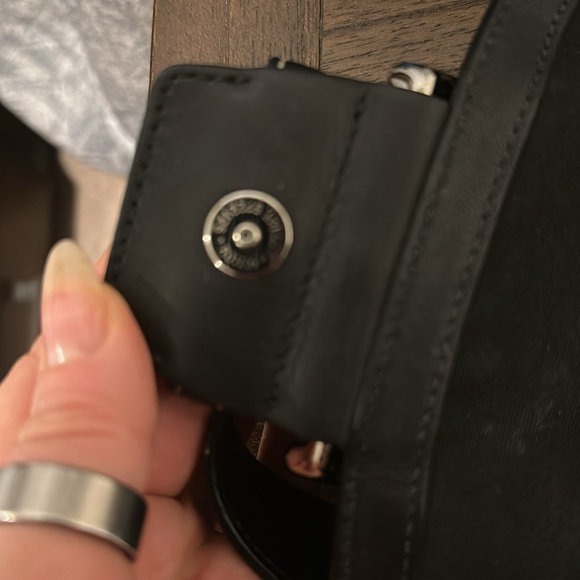 Coach Black Leather Shoulder Bag with Buckle Closure - Picture 11 of 12